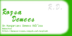 rozsa demecs business card